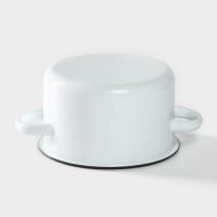 Кастрюля эмалированная, 1,5 л, металлическая крышка, цвет МИКС