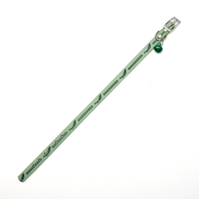 Ошейник мягкий с бубенчиком "Рыбки", 31 х 1, микс цветов