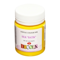 Краска по шелку "Батик", банка 50 мл, ЗХК Decola, Желтая средняя 4428220 (акриловая на водной основе)