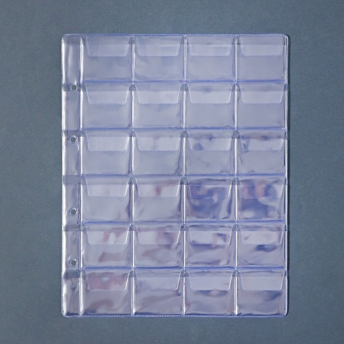 Набор листов для монет, формат "Оптима", 10 листов 200 х 250 мм, на 24 ячейки 45 х 40 мм