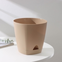 Горшок для цветов с прикорневым поливом Amsterdam, 4 л, цвет молочный шоколад