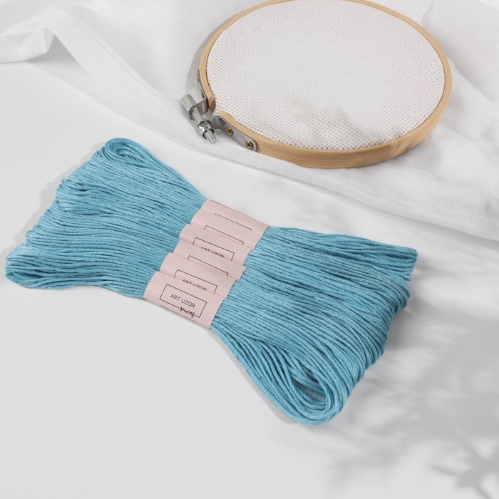 Набор ниток мулине №807, 8 &plusmn; 1 м, 6 шт, цвет грязно-голубой