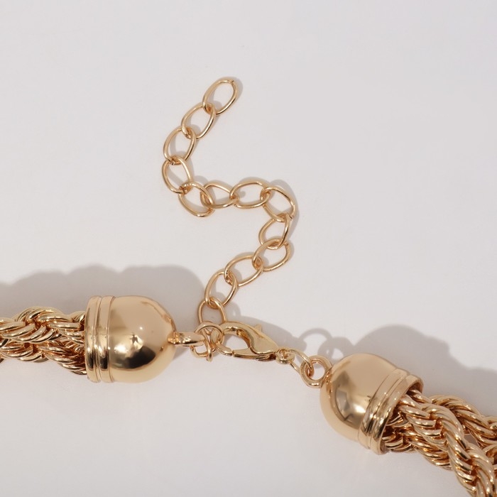 Колье &laquo;Цепь&raquo; косичка, цвет глянцевое золото, 40 см