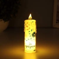 Ночник "Свеча" (Ты прекрасна) 3хLR1130 3,8х3,8х12см Ночник "Свеча" (Ты прекрасна) 3хLR1130 3,8х3,8х12см