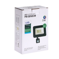 Прожектор светодиодный, 20 Вт, 1800 Лм, 4000К, Датчик движения, IP66