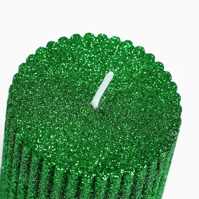 Новогодняя свеча-столбик с блестками &laquo;Новый год: Сказочных моментов&raquo;, 8,5 х 6 см