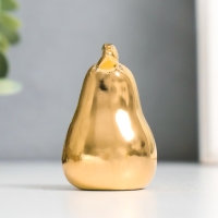 Сувенир керамика "Груша" золото 3,4х3,4х5,5 см