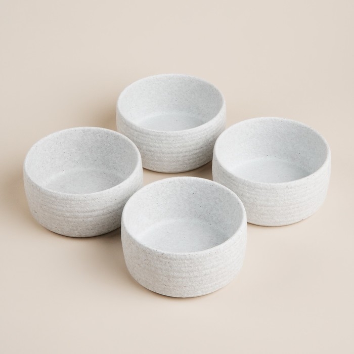 Набор салатников керамических SL Home &laquo;Арена Бланка&raquo;, 370 мл, d=11 см, цвет белый