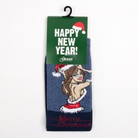 Носки мужские, цвет тёмно-синий меланж, размер 25-27