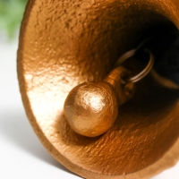 Колокол сувенирный чугун "Геральдическая лилия" золото 13х7х7 см