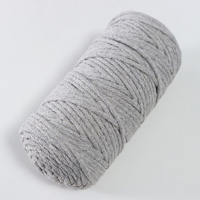 Шнур для вязания "Пухлый" 100% хлопок ширина 5мм 100м (св.серый)