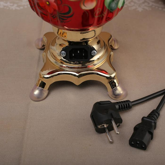 Самовар &laquo;Жостово на красном&raquo;, рюмка, 3 л, электрический