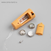 Гирлянда &laquo;Нить&raquo; 1 м роса с пробкой, IP20, серебристая нить, 10 LED, батарейки LR44х3 (в комплекте), свечение красное