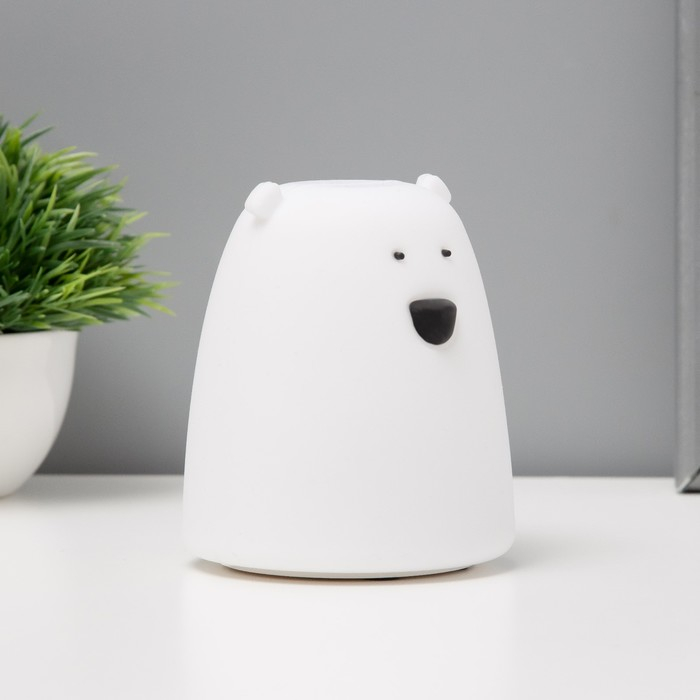 Ночник "Антистресс мякиш мишка" LED RGB от батареек 3ААА 9х9х10,5 см RISALUX