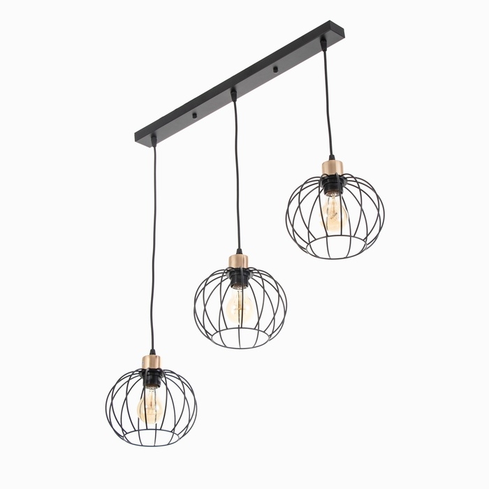 Люстра "Контур" 3х60Вт Е27 Чёрный 70х20х22(90)см