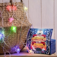 Гирлянда &laquo;Нить&raquo; 5 м с насадками &laquo;Ёлка в крапинку&raquo;, IP20, прозрачная нить, 20 LED, свечение мульти (RG/RB), мигание, 220 В