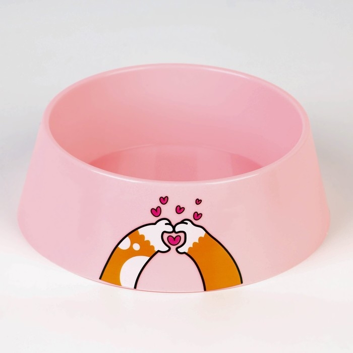 Миска пластиковая &laquo;Сердце&raquo;, розовая, 300 мл