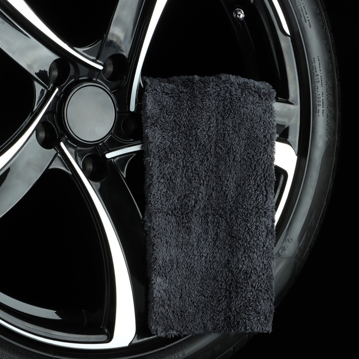 Тряпка для мытья авто, Grand Caratt, плюшевая, 20&times;40 см, черная