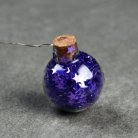 Гирлянда &laquo;Нить&raquo; 1.6 м с насадками &laquo;Синие шарики&raquo;, IP20, серебристая нить, 15 LED, батарейки ААх2 (нет в комплекте), свечение белое