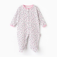 Комбинезон детский (3 шт.), цвет белый/розовый/светло-розовый, рост 74 см