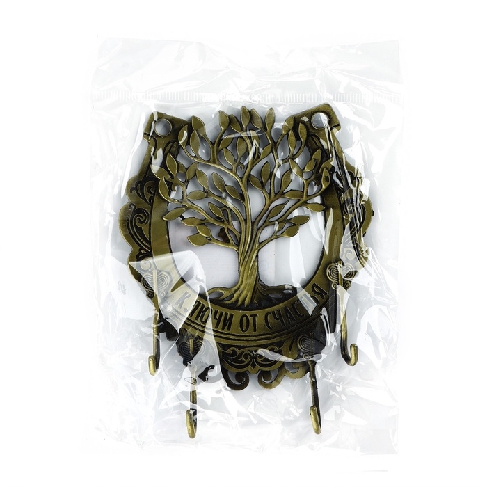 Ключница настенная &laquo;Ключи от счастья&raquo;, дерево, 9.6 х 10.7 см