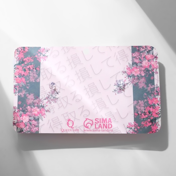 Серьги &laquo;Япония&raquo; лисичка с цветами, цветные в серебре