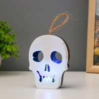 Ночник "Череп" LED 1Вт RGB от батареек LR1130 бело-черный 9,5х4х5см RISALUX Ночник "Череп" LED 1Вт RGB от батареек LR1130 бело-черный 9,5х4х5см RISALUX