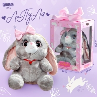 Мягкая игрушка «Зайка Ла-Пу-Ля в платье с повязкой бант», цвет серый, 20 см Мягкая игрушка «Зайка Ла-Пу-Ля в платье с повязкой бант», цвет серый, 20 см