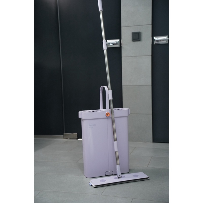 Швабра с отжимом и ведром Future Alp &laquo;4 clean system&raquo;, высота швабры 140 см, 3 профессиональные насадки