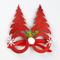 Карнавальные очки &laquo;Ёлочки&raquo;, цвет красный
