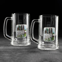 Набор кружек для пива &laquo;Охота-рыбалка&raquo;, 500 мл, 2 шт, рисунок МИКС