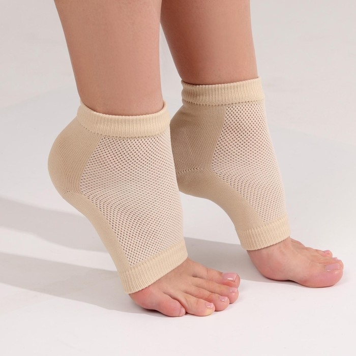 Напяточники для педикюра, увлажняющие, 16 &times; 8,5 см, ONE SIZE, цвет бежевый
