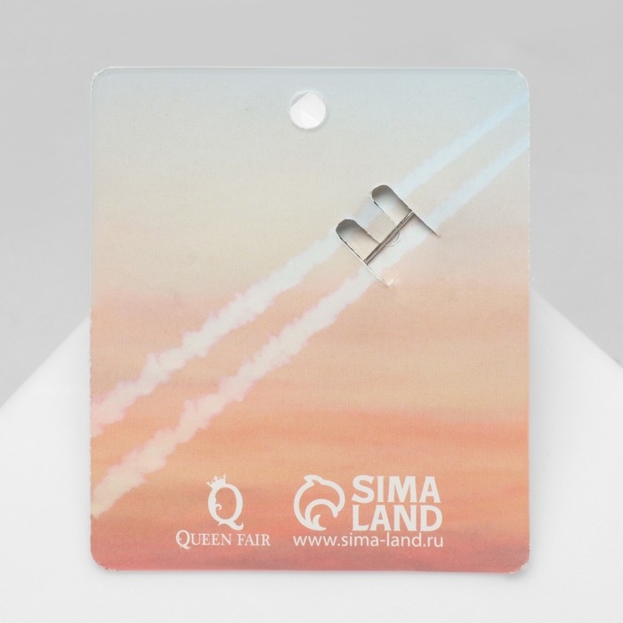 Брошь &laquo;Самолёт&raquo; летящий, цвет бело-голубой в серебре