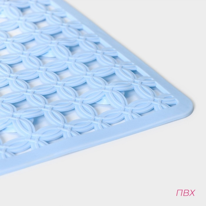 Коврик противоскользящий в ванну на присосках Доляна &laquo;Клеточка&raquo;, 50&times;50 см, цвет МИКС