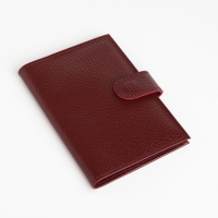 Обложка для автодокументов на кнопке, TEXTURA, цвет бордовый