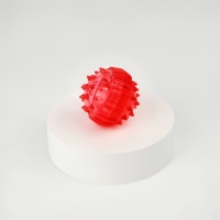 Массажер пластик универс Шарик с 2 кольцами красный коробка ОТ