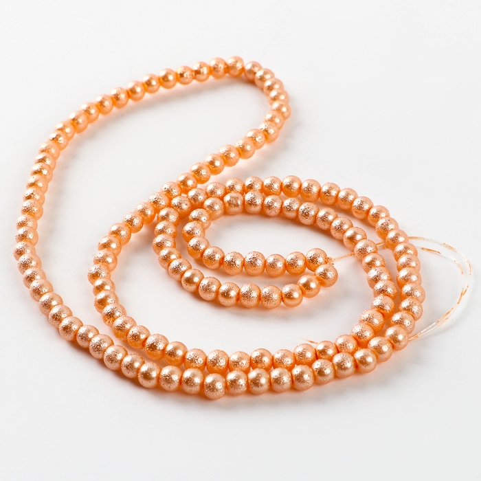 Бусины из стекла, набор 140 шт., размер 1 шт. 6 &mdash; мм, цвет оранжевый