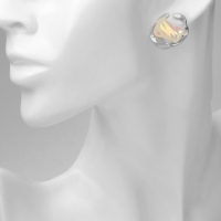 Серьги с жемчугом &laquo;Абстракция&raquo; волна, цвет серебро