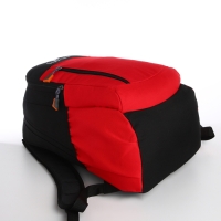 Рюкзак школьный, 2 отдела на молнии, 3 кармана, цвет чёрный/красный