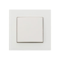 Выключатель TOT Glossy Glass, 10 А, 1 клавиша, скрытый, стекло, белый