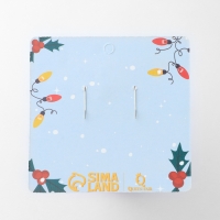 Новый год! Серьги &laquo;Новогодние&raquo; висячие, снежинка на цепочке, цвет красно-зелёный в серебре