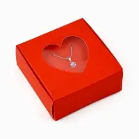 Коробка под бижутерию с окном &laquo;Сердце&raquo;, 7.5 х 7.5 х 3 см