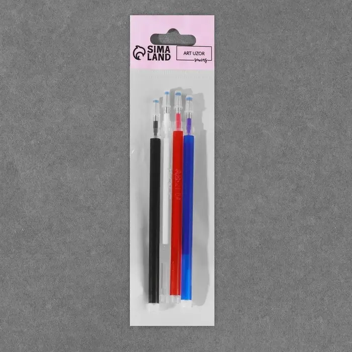 Набор стержней, термоисчезающие, 4 шт., белый, красный, чёрный, синий