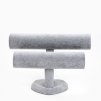 Подставка для часов, браслетов, двухуровневая, сердце, 26&times;11&times;18 см, d=5 см, цвет серый