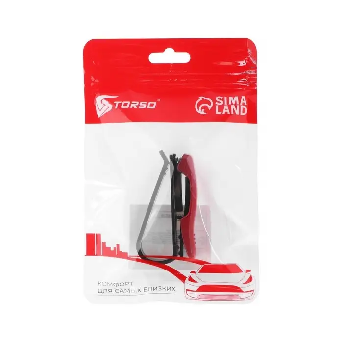 Держатель для очков TORSO, зажим, красный
