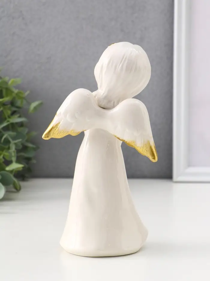 Сувенир керамика "Ангел поющий с сердцем" 10,5х6,5х18 см