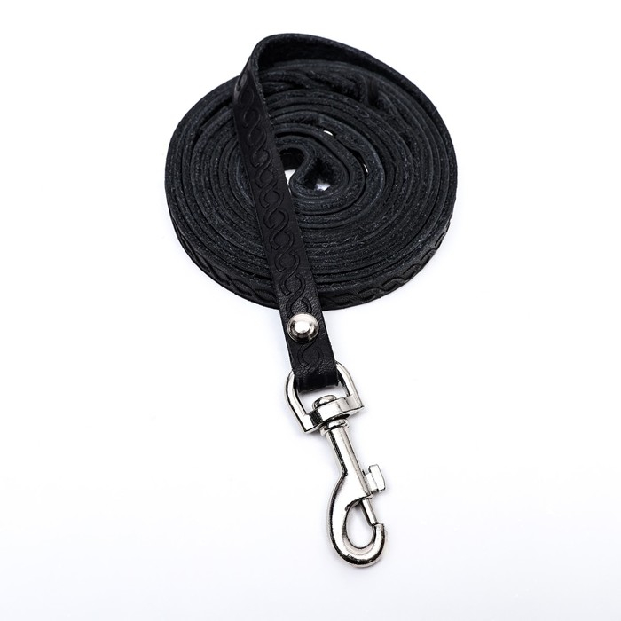 Поводок кожаный однослойный длинный, 1.9 м х 1 см, микс Поводок кожаный однослойный длинный, 1.9 м х 1 см, микс