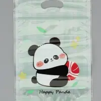 Пакет подарочный, с zip-lock застежкой, "Счастливая панда", 15х23 &plusmn; 1см МИКС