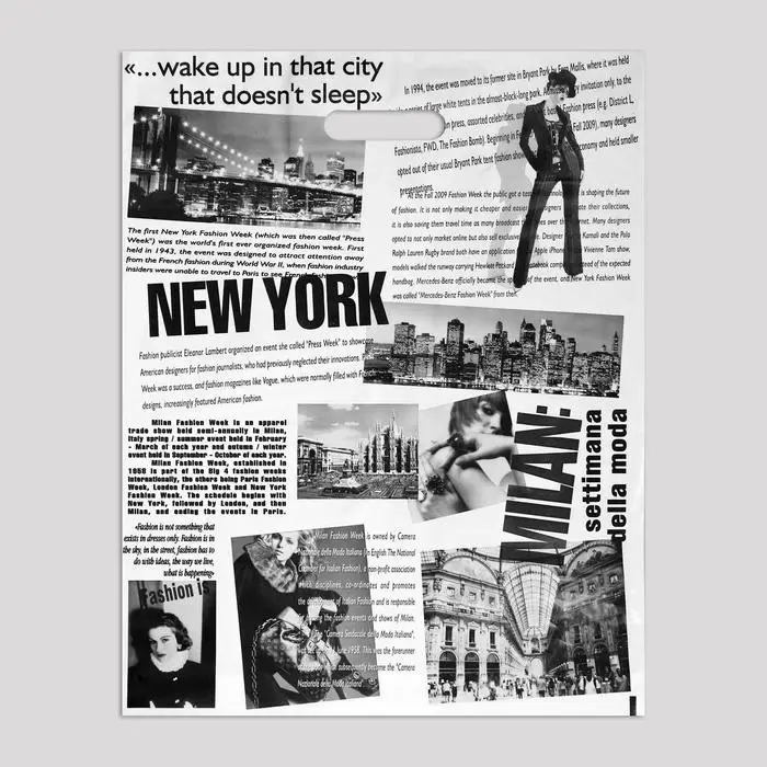 Пакет "Газета", полиэтиленовый с вырубной ручкой, 41х51 см, 80 мкм