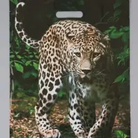 Пакет "Леопард, полиэтиленовый с вырубной ручкой 41х51 см, 80 мкм